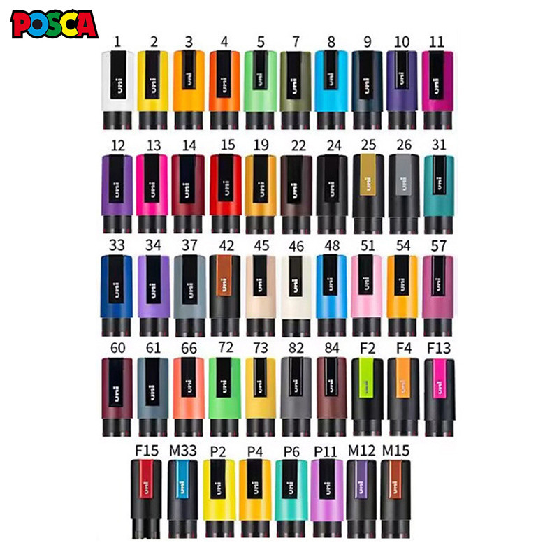 

1pcs PC-5M Posca Paint Markers 54 Colors,1.8-2.5mm Medium Painting Point POSCA Pens for Art Supplies Rock Fabric Ceramic