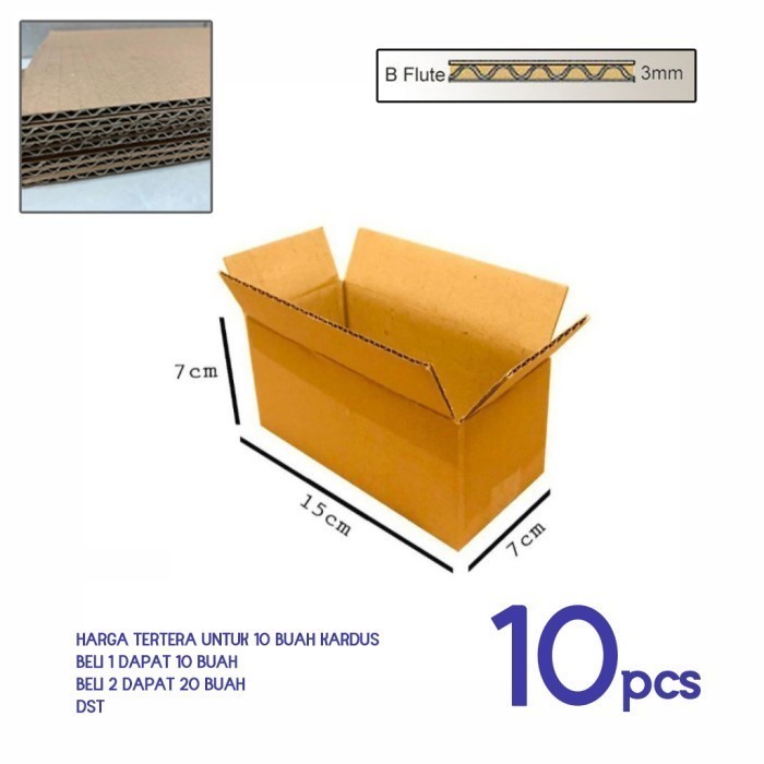 

(EP) 10 BUAH KARDUS DUS KOTAK 15X7X7 CM 15CMX7CMX7CM
