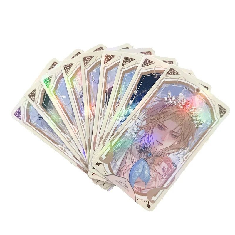 

9PCS Poseidon Bookmark Set Bai Chunian Lan Bo Character Cards Collection, Laser Ticket Bookmark, Cosplay Gift, Anime Peripheral
