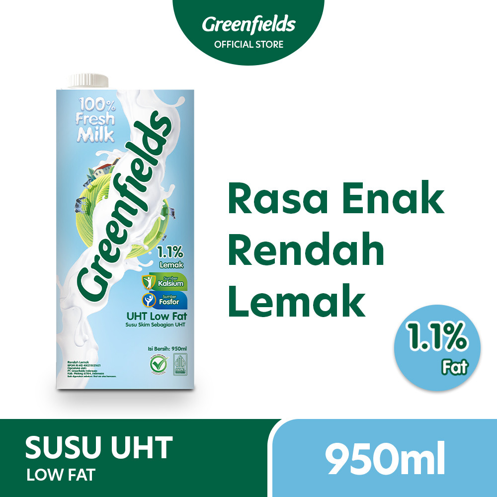 

Susu Greenfields UHT Low Fat 950ml