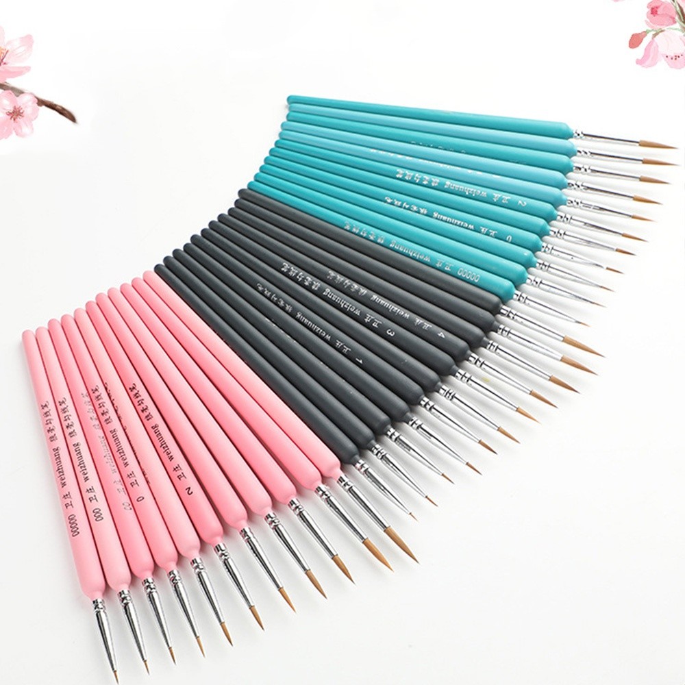 

3Pcs/11Pcs Miniature Hook line pen watercolor soft hair oil painting extra hair Hand Painted brush gouache acrylic painting