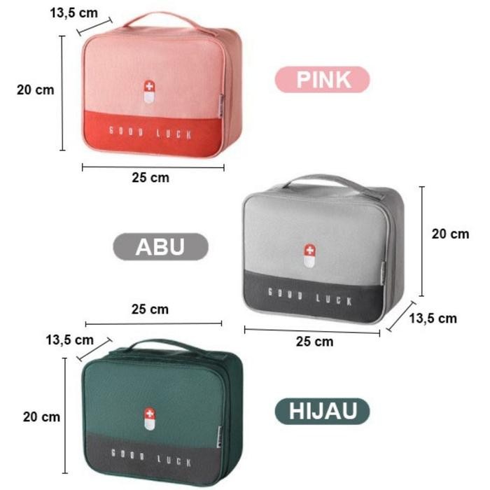 Tas P3K Travel Anti Air Tas Obat Travel Waterproof Medicine Pouch - ABU