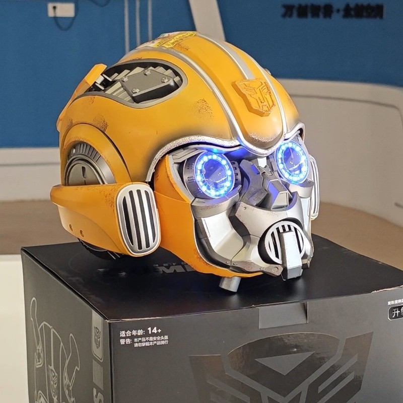 In Spot Bumblebee Helmet Mask Voice Control Toy 1:1 Helmet Wearable Surroundings Halloween  ristmas 
