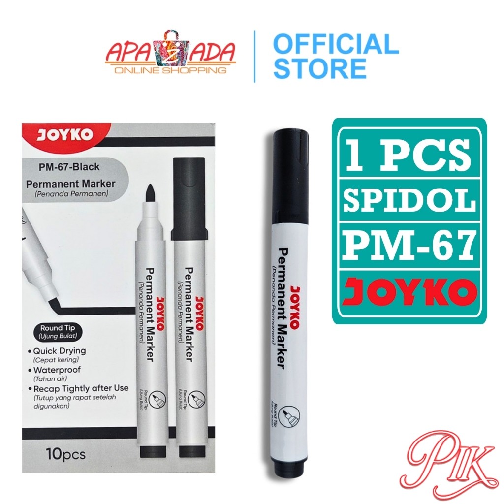 

Spidol Permanen Joyko / Spidol Marker Round Tip PM-67