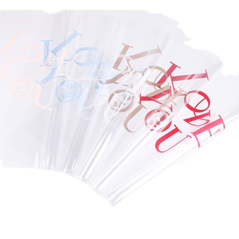 

Kertas buket bunga bening motif i love you Flower wrapping paper KB59