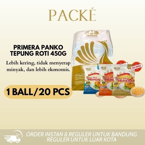 

Primera Panko Tepung Roti / Bread Crumbs / Tepung Panir Mix / White Kemasan 450g 1 Ball / 20 Pcs