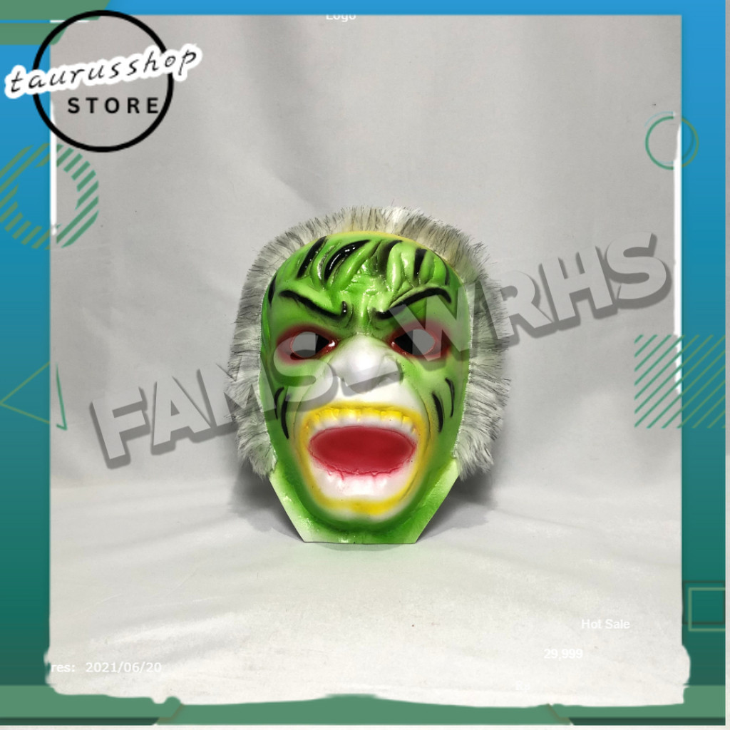 TSS Topeng Hanoman Hijau Spons Topeng Hulk Topeng Anoman Topeng Anak