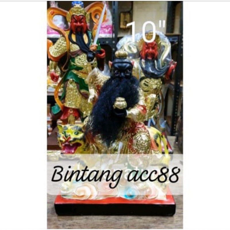 patung dewa zhang tien se/ tiu tien se -fiber-10inch-duduk