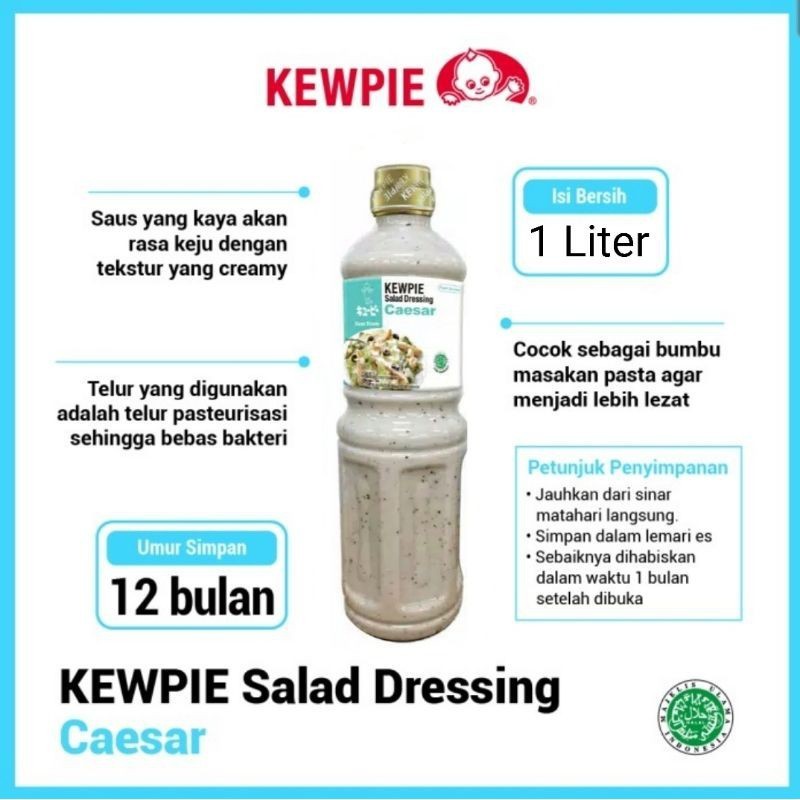 

Kewpie Salad Dressing Caesar 1 Liter Halal MUI