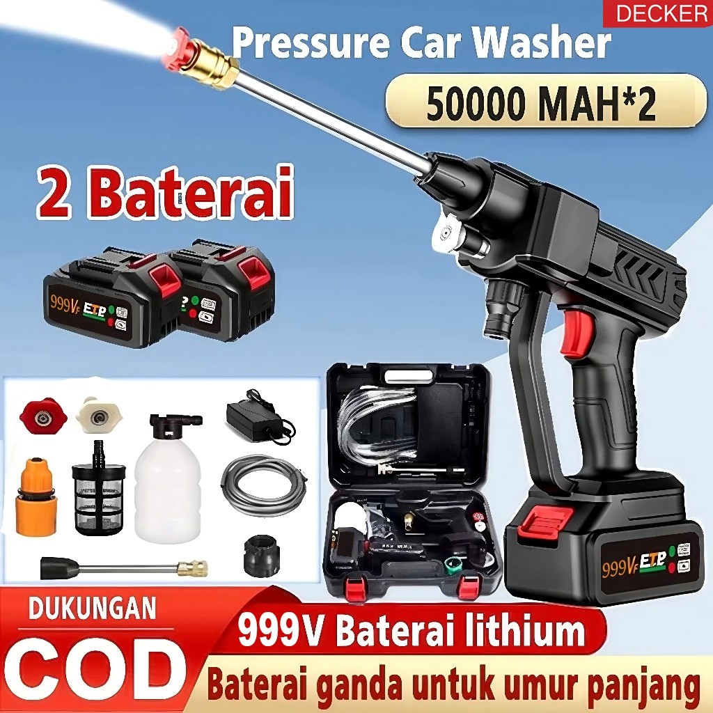DECKER Jet Cleaner Tekanan Tinggi Alat Cuci Motor Mobil Pompa Mesin Cuci Motor Power Steam Alat Port