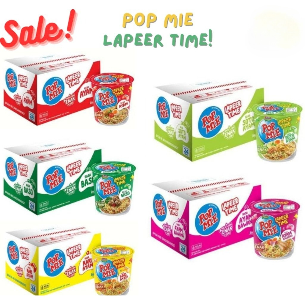

Pop Mie All Varian Rasa Lapeer Time (75 gram/24 pcs/karton)