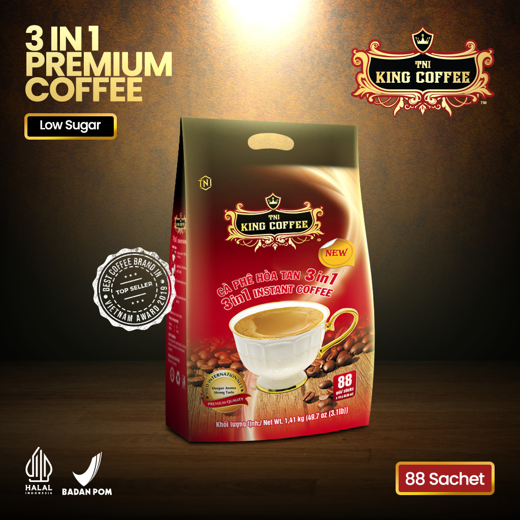 

KOPI INSTAN IMPORT VIETNAM TRUNG NGUYEN KING COFFEE - 3 IN 1 ISI 88 STIK