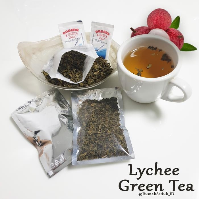 

PROMO! 50gr Teh Hijau Rasa Leci / Green Tea Lychee / Teh Litchi / Lycehe Tea Leaves - 50gr