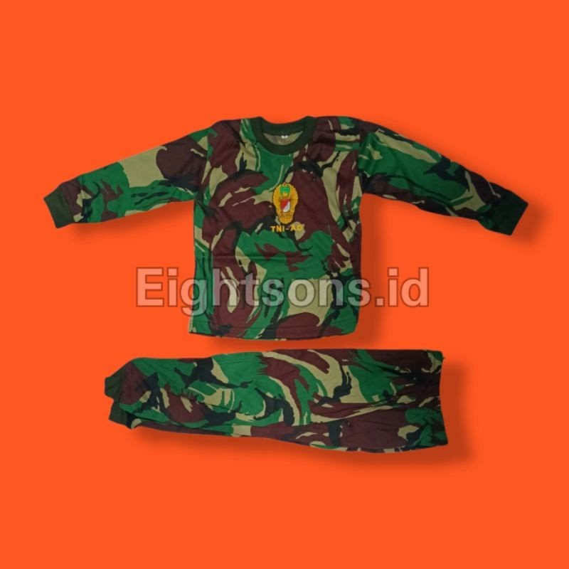 Setelan Anak Kaos Tentara Baju Lengan Panjang Anak Loreng Army Tentara