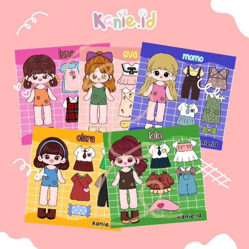 LAMINASI Mainan Bongkar Pasang Kertas/Bpbpan kekinian/Baju-bajuan PLUS BONUS