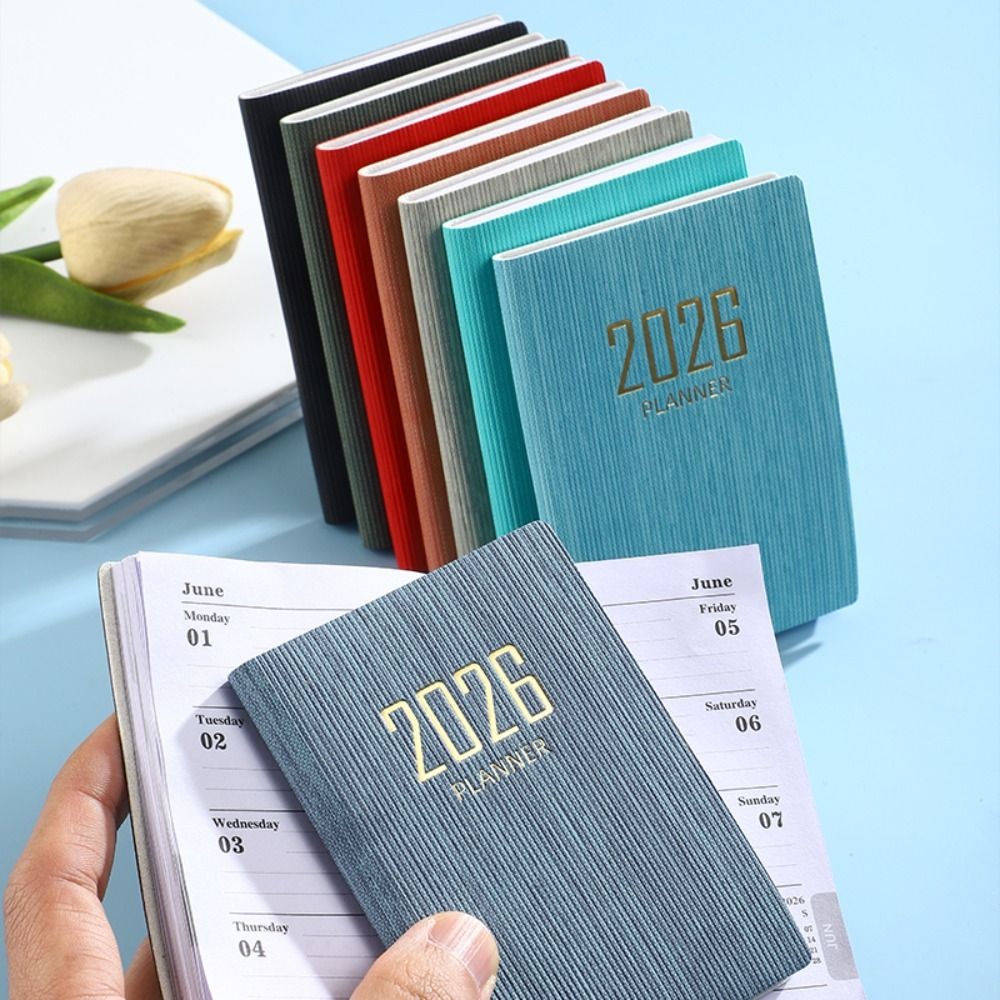 

Mini A7 2026 Agenda Book Pocket with Calendar Appointment Book To Do List English Notepad Students