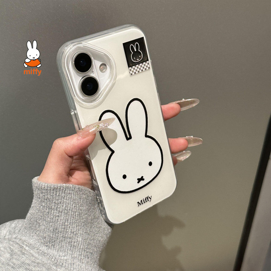 Miffy Kawaii Cartoon Mobile Phone Case Cute Anime Rabbit Phone Case Suitable for Iphone16Promax Ipho