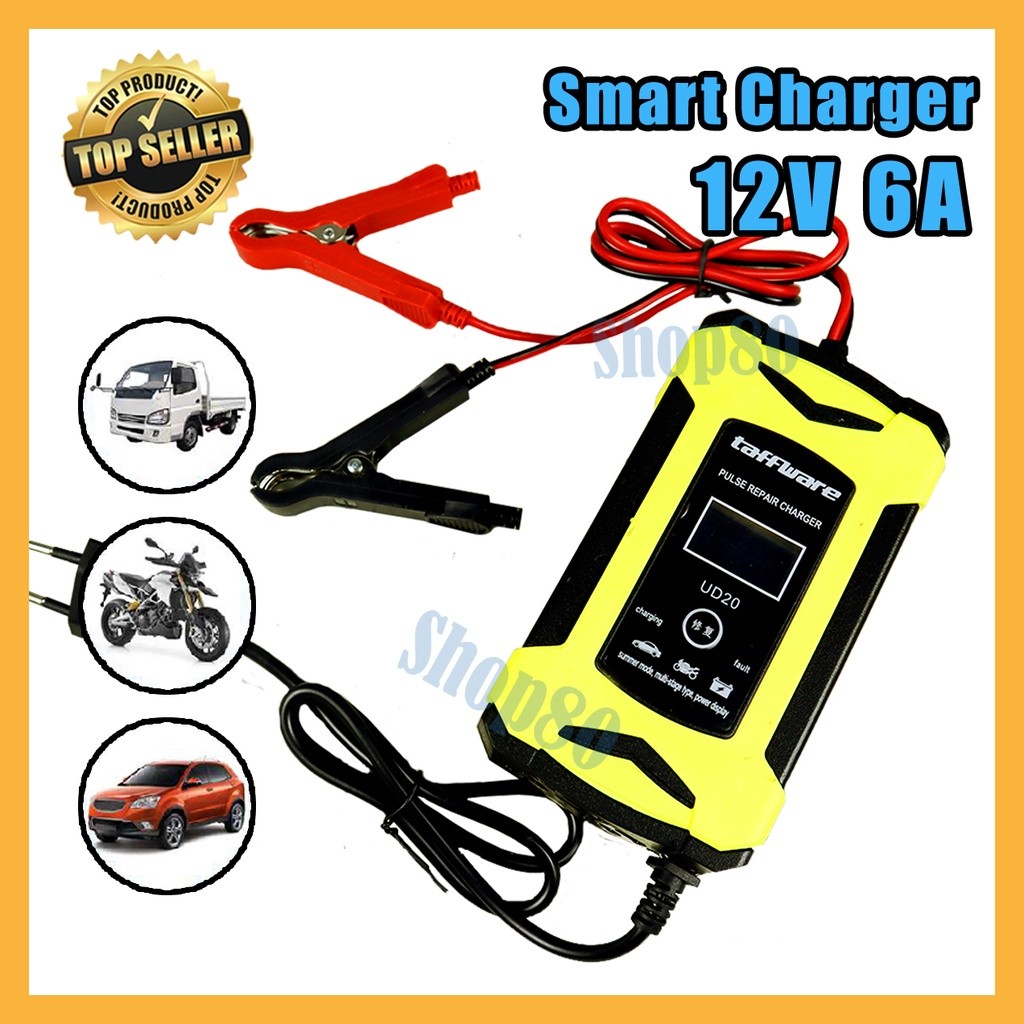 Charger Aki 6A 12Volt Otomatis  Automatic Repair Smart Charger Accu Alat Cas Aki Motor mobil 6 Amper