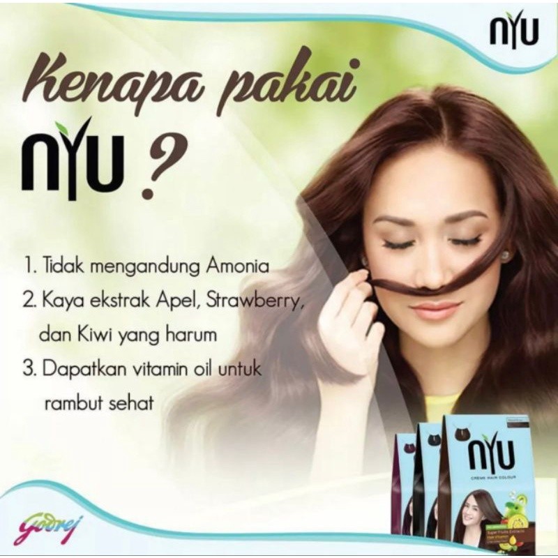 Nyu Creme Hair Colour/Nyu pewarna rambut/cat rambut/Nyu