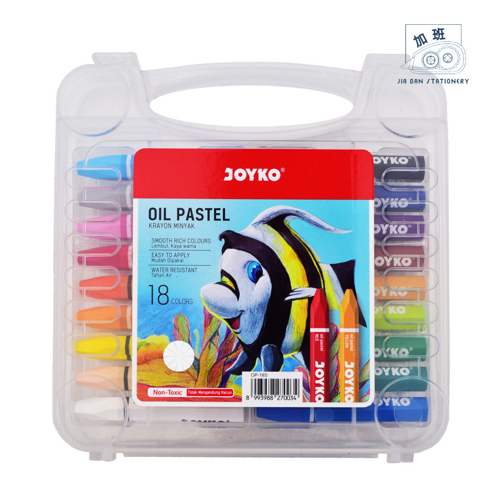 

Crayon Joyko Oil Pastel 18 Warna Tahan Air Krayon Minyak OP-18S Alat Mewarnai Non Toxic | JBS
