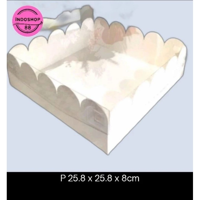 

BOX MIKA PUTIH - DUS BOLU - KOTAK BROWNIES - KARDUS 26x26x8 (ISI : 10 PCS)