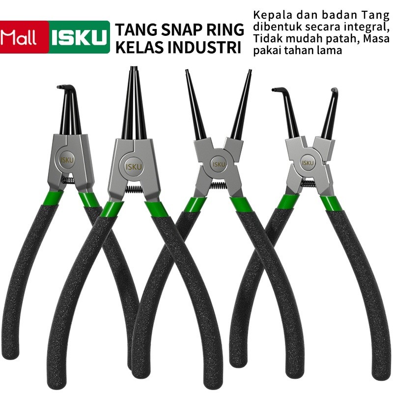 

NEW ISKU Tang Ring Snap 7 inch Tang Circlip/Tang Penjepit Bengkok Tang Circlip Pliers set 7'' PREMIUM