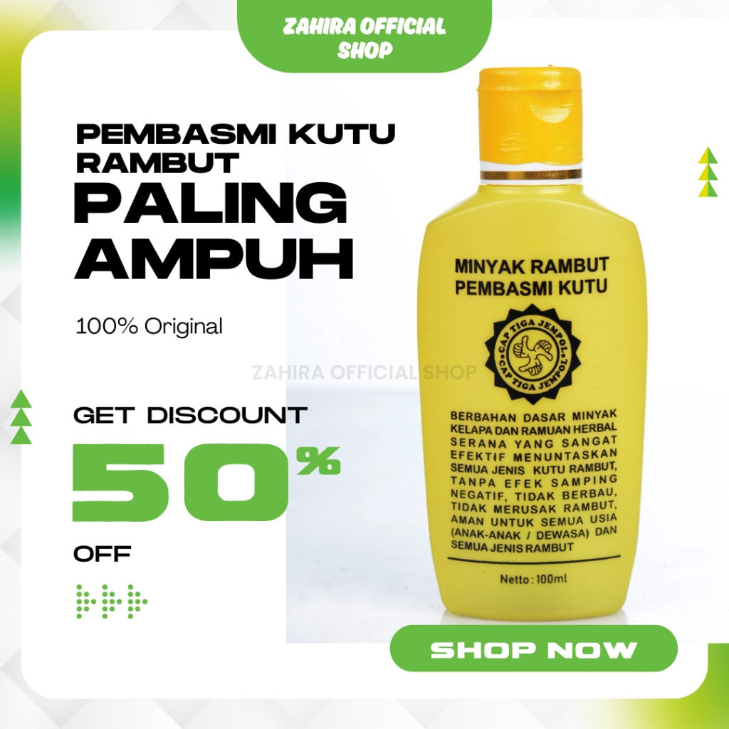 MINYAK RAMBUT PEMBASMI KUTU AMPUH SAMPAI TELURNYA / OBAT KUTU RAMBUT PALING AMPUH CAP TIGA JEMPOL