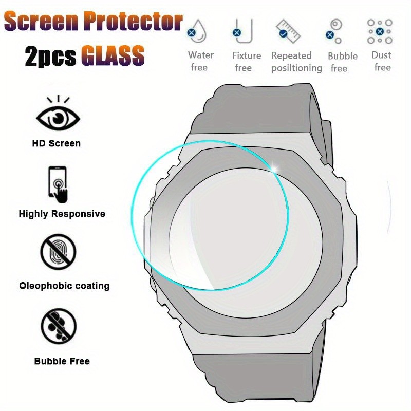 2PCS Explosion-proof Glass For GA2100 GA2000 GD100 GA-100 GA110 GA700 BA-110 GG-B100BTN Clear 9H Tem