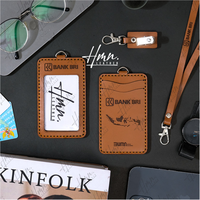 

[MAC] ID CARD HOLDER KULIT NAME TAG KULIT CUSTOM NAMA LOGO PERUSAHAAN