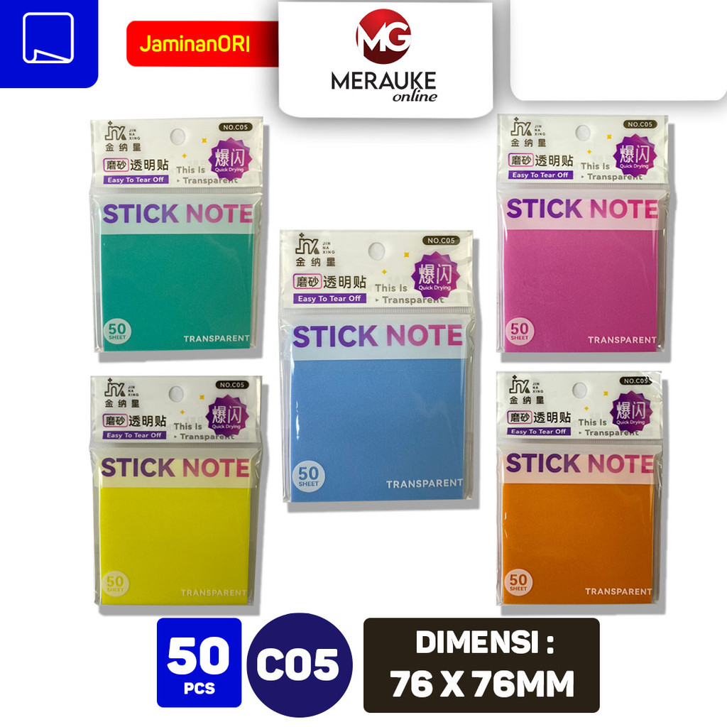 

JIN NA XING Sticky Notes TRANSPARENT Warna C05