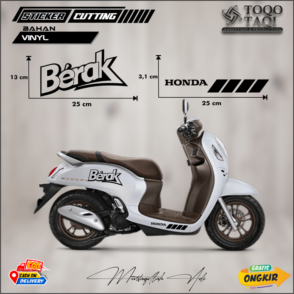 CUTTING STICKER TULISAN BERAK STIKER BODY MOTOR MATIC METIK SCOOPY NMAX PCX BEAT VARIO