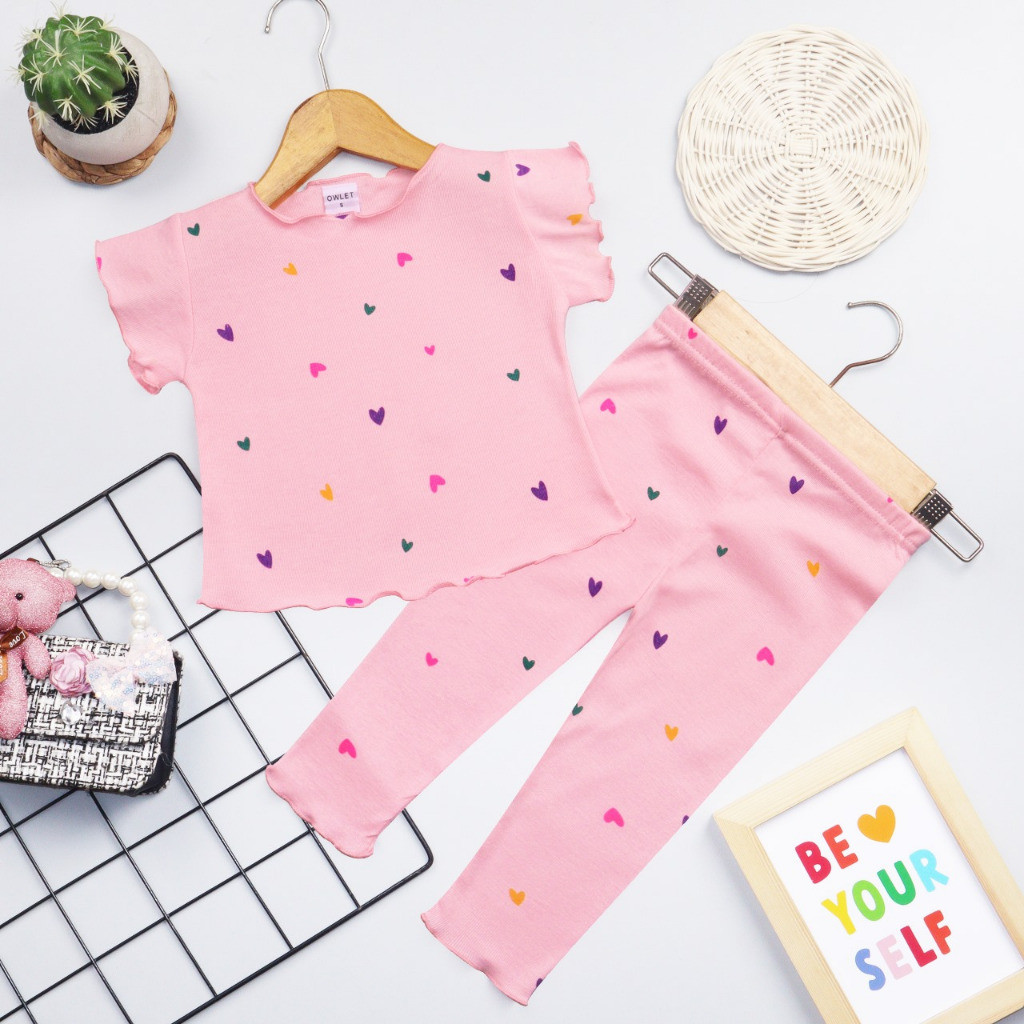 Setelan anak perempuan / baju anak perempuan / setelan anak motif / setelan anak knit Rajut
