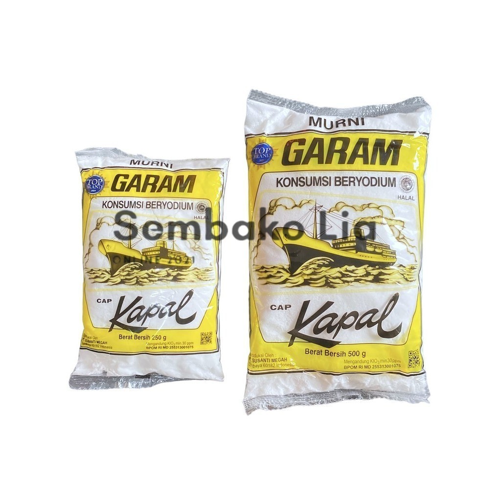 

Garam Cap Kapal Beryodium 500gr / Garam Kapal 500 Gram