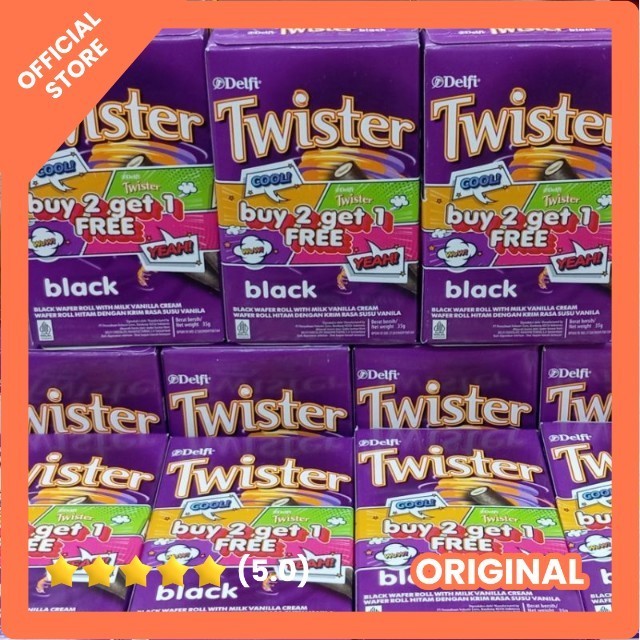 

Delfi Twister wafer roll Bundle buy 2 get 1 35grX3 Black vanilla - chocolate