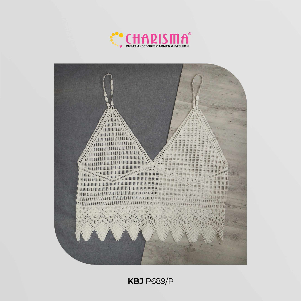 Charisma Rompi Rajut Putih P689 - Rompi Crop Wanita / Outer Rajut Wanita