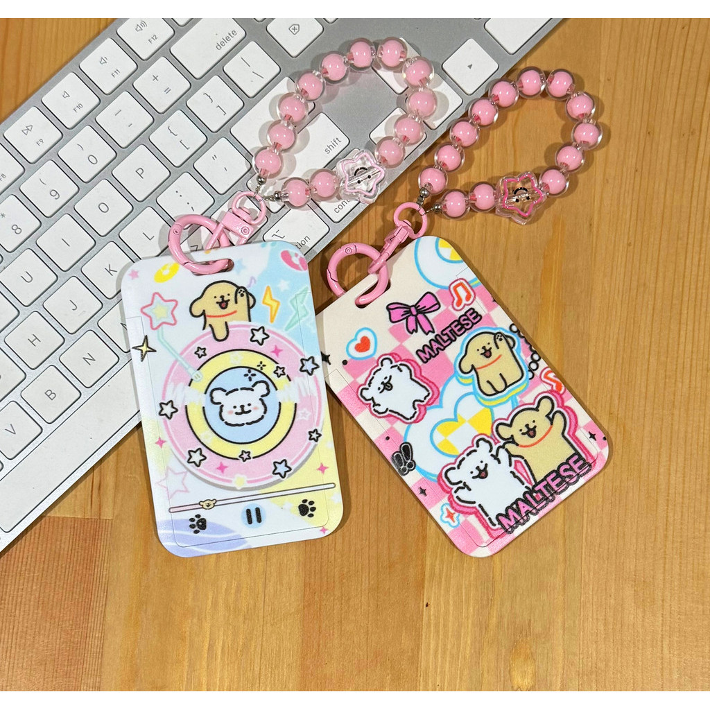 

ID CARD HOLDER MOTIF KAWAII TEMPAT KARTU PHOTOCARD PHOTO CARD FLOWER TALI MANIK
