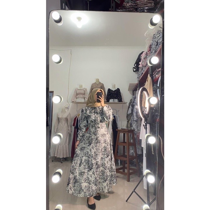 MYO - ZFS OOTD DRESS WANITA SYANAF / IBUKI SHAKILA PATTERN DRESS / Dress Midi / Dress Maxi / Dress P