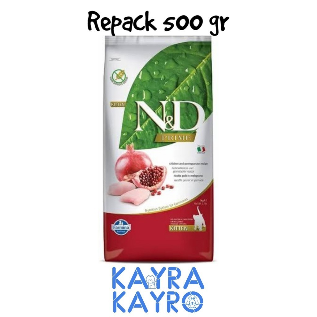 N&D Prime Kitten Cat 500 gr Repack - Makanan Anak Kucing