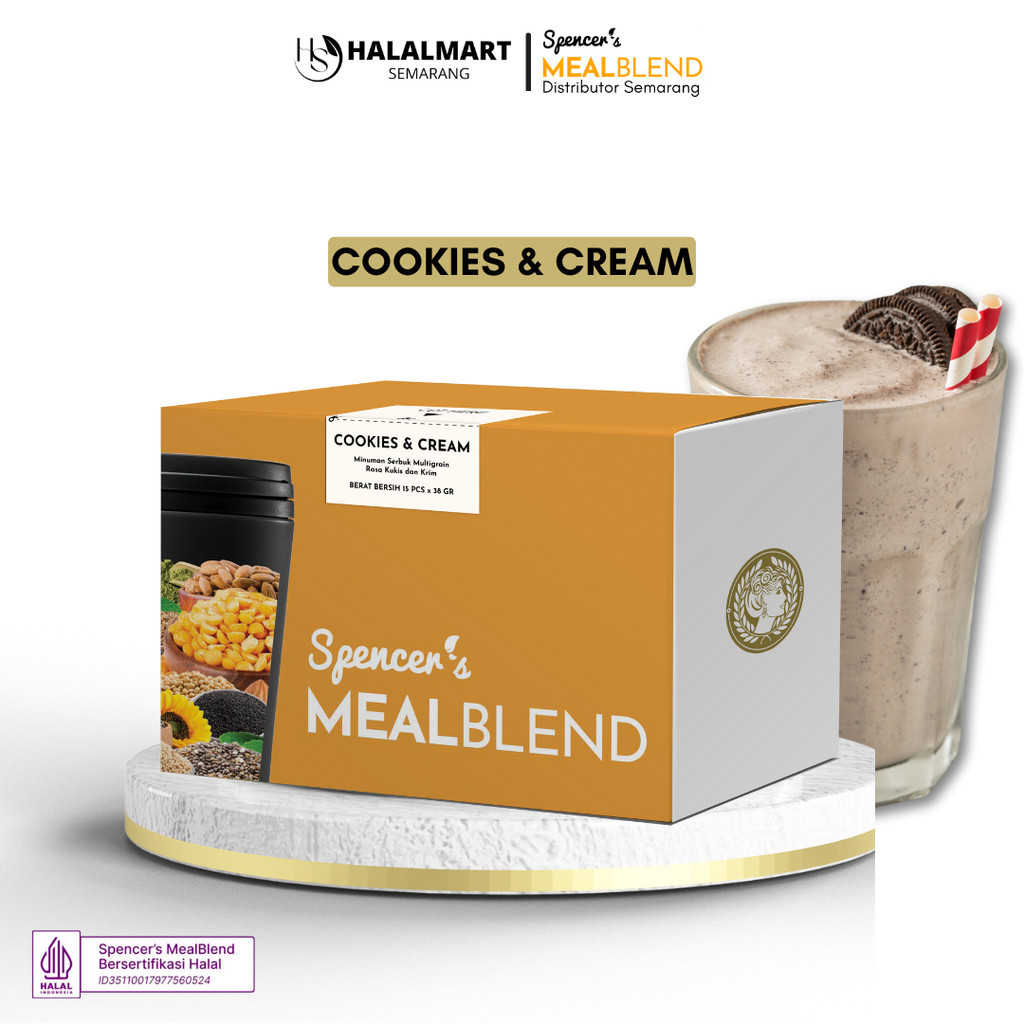 

Spencer's MealBlend Cookies & CreamBox isi 15 Sachet Meal Replacement Multigrain Solusi langsing