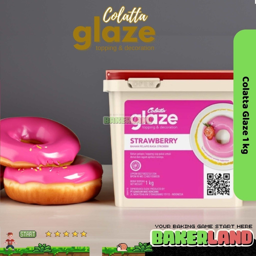 

Colatta Glaze Strawberry / Selai Strawberry 1kg / Selai Roti / Topping Selai Colatta Glaze