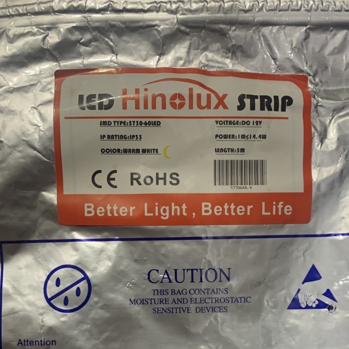 LED Strip DC 12V HINOLUX 5M SMD 5730 300 LED WARMWHITE