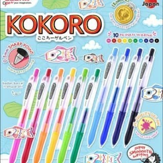 

promo ✨ -Paket 10 Pcs rna Pulpen Zebra Kokoro Gel Pen Sekolah