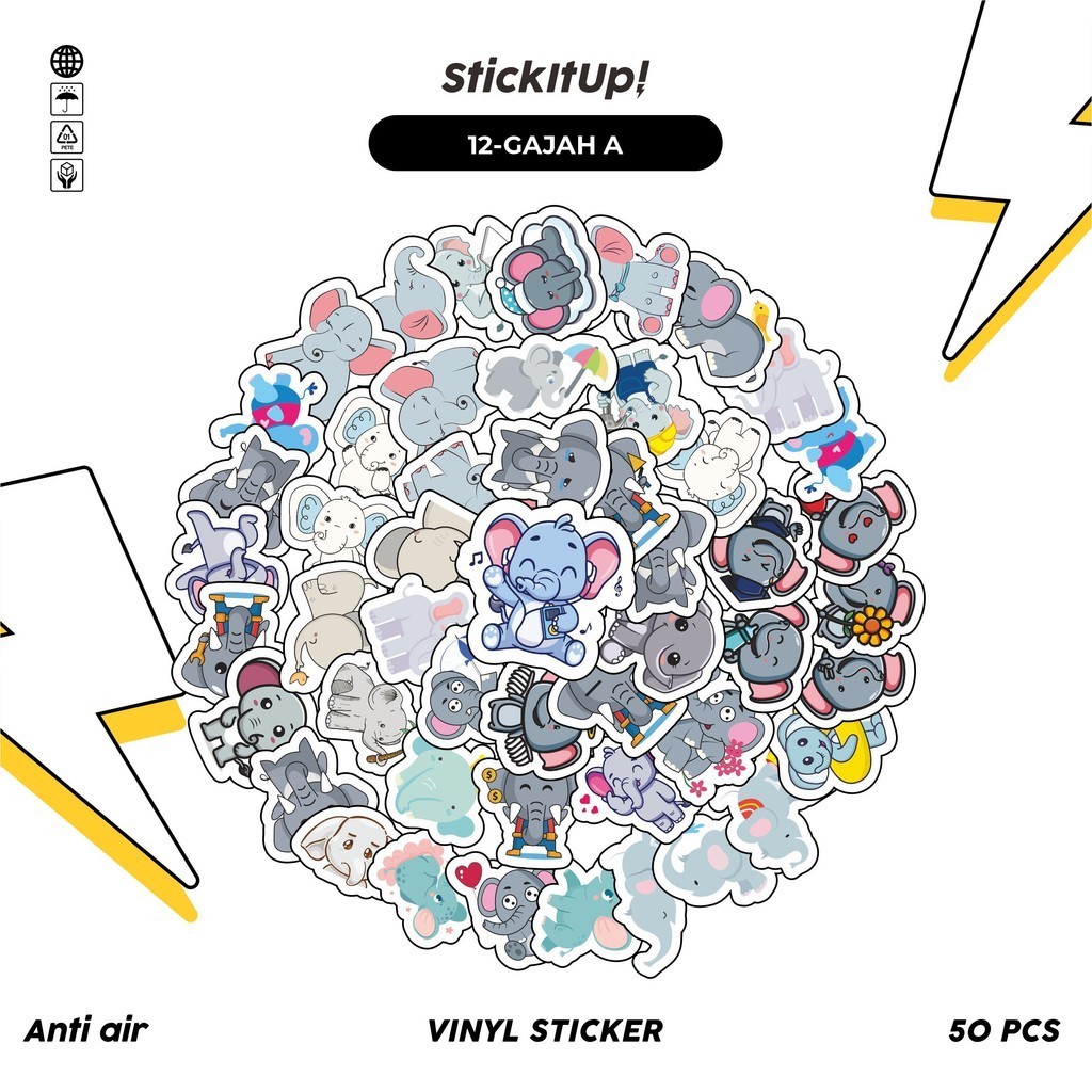 

COD✨ 50 Pcs Stiker Pack Graffiti Motif Kartun Hewan Gajah Lucu Lucu Aesthetic Vynil Waterproof untuk Freebies Sticker Buku Journal Casing HP Laptop