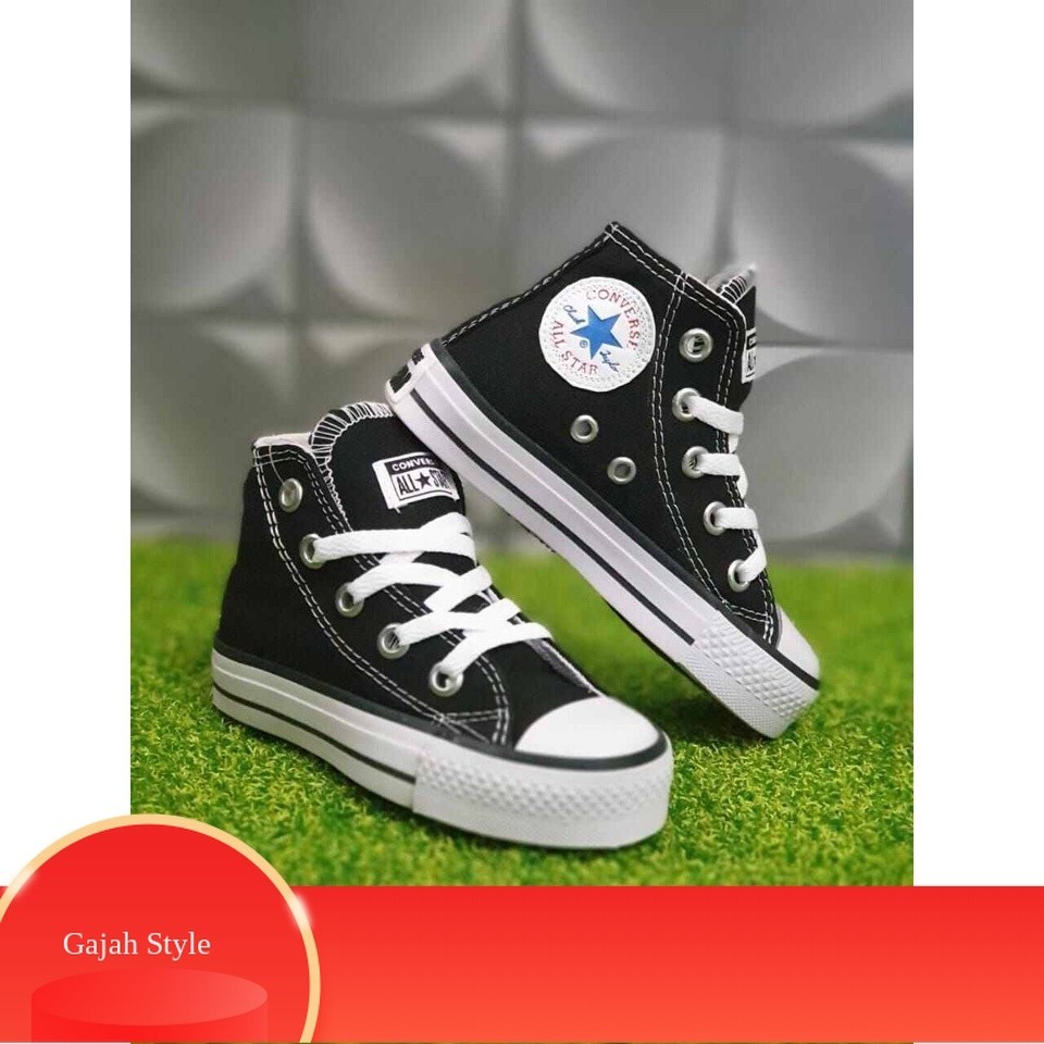 Terbaru Sepatu Convrse Sepatu Sekolah polos HItam warior termurah