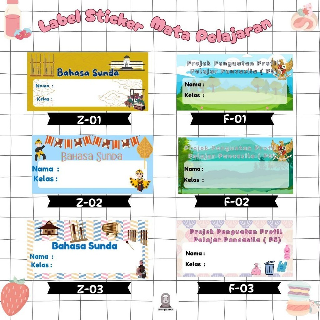 

Sticker Label Buku Catatan Sekolah Mata Pelajaran 4 pcs Bahasa Sunda - Daerah - P5
