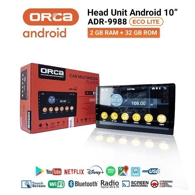 Head Unit TV Android 10″ inch ORCA ADR-9988 HARGA EKONOMIS - Orca