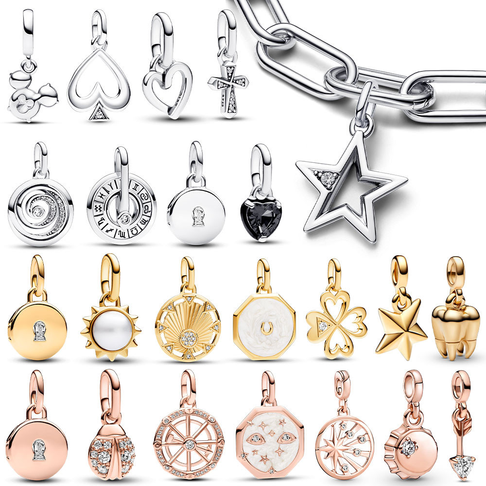 

925 Sterling Silver Charms Hot Sale Star ladybug Pendant Fit Original Pandora ME Bracelet For Women DIY Fashion Small Jewelry