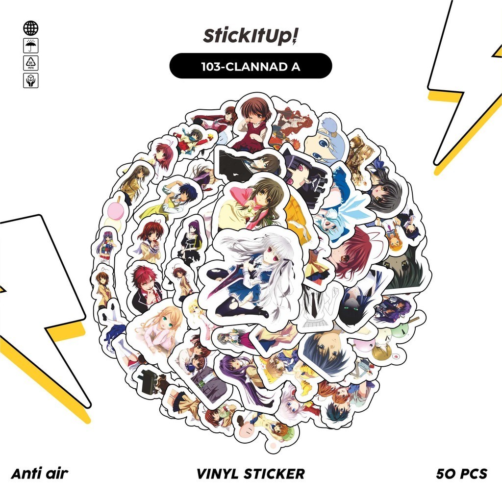 

COD✨ 50 Pcs Stiker Pack Motif Anime Clannad Anti Air Untuk Dekorasi Notebook Sepeda Skateboard Handphone DIY