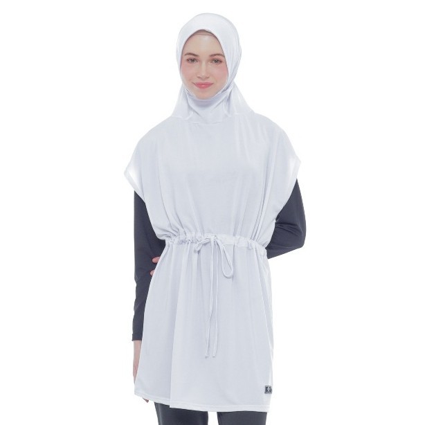 AirFit - Hijab Rompi Instant Muslim Tunik Jilbab Vest Olahraga Wanita  - Putih, Reguler