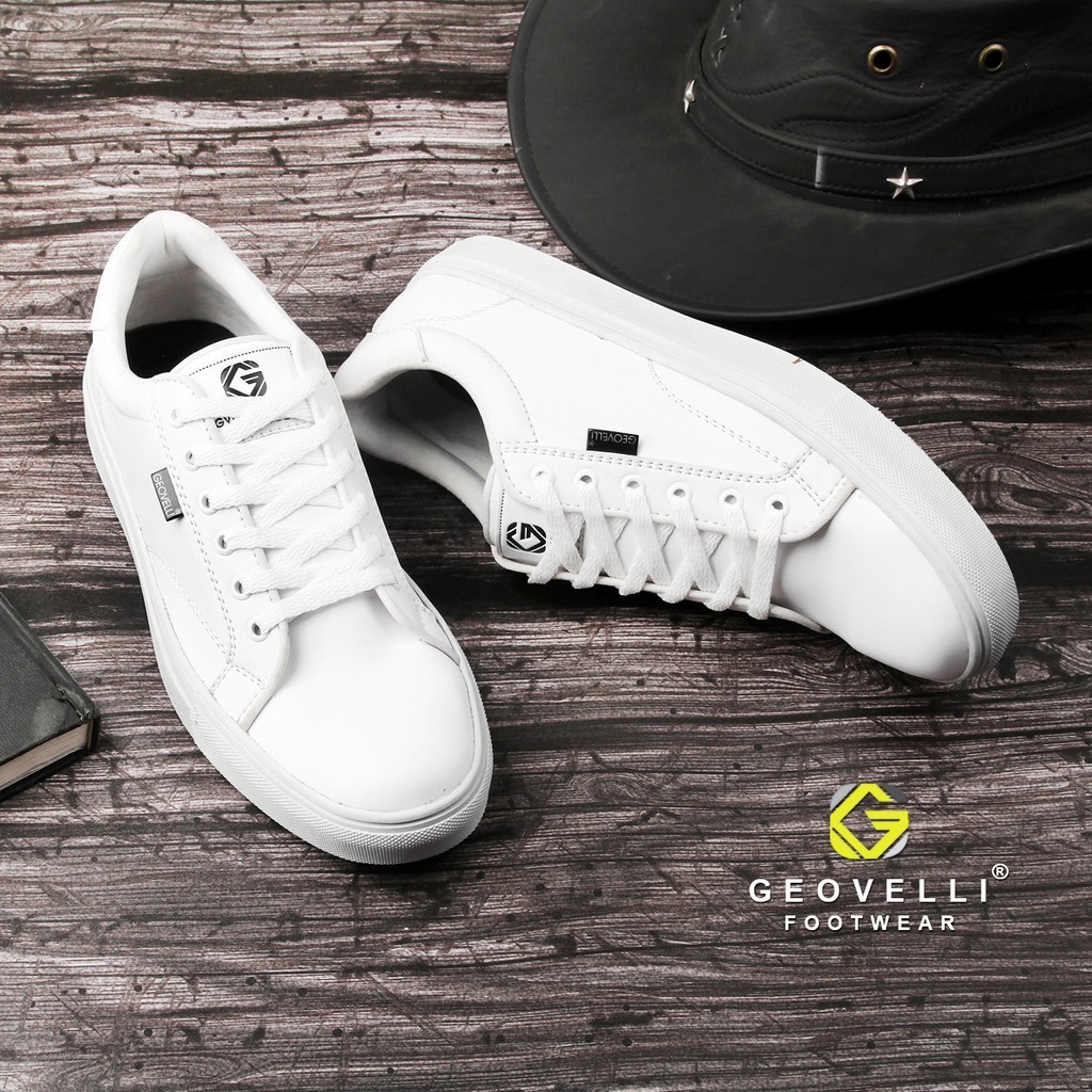 PROMO GEOVELLI STORE Sepatu Pria Sneakers Putih Kasual Kerja FULL White GVL-3104